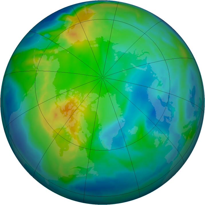 Arctic ozone map for 07 November 2014